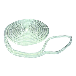 Seachoice Double-Braid Nylon Dock Line w/ Eye Splice, Pre-Shrunk, Heat Stabilized, 3/8 In. X 15 Ft., White thumbnail-6