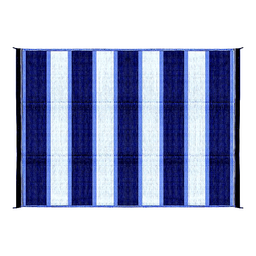 Open Air Stripe Awning Leisure Mat, 6' x 9' Blue thumbnail-1
