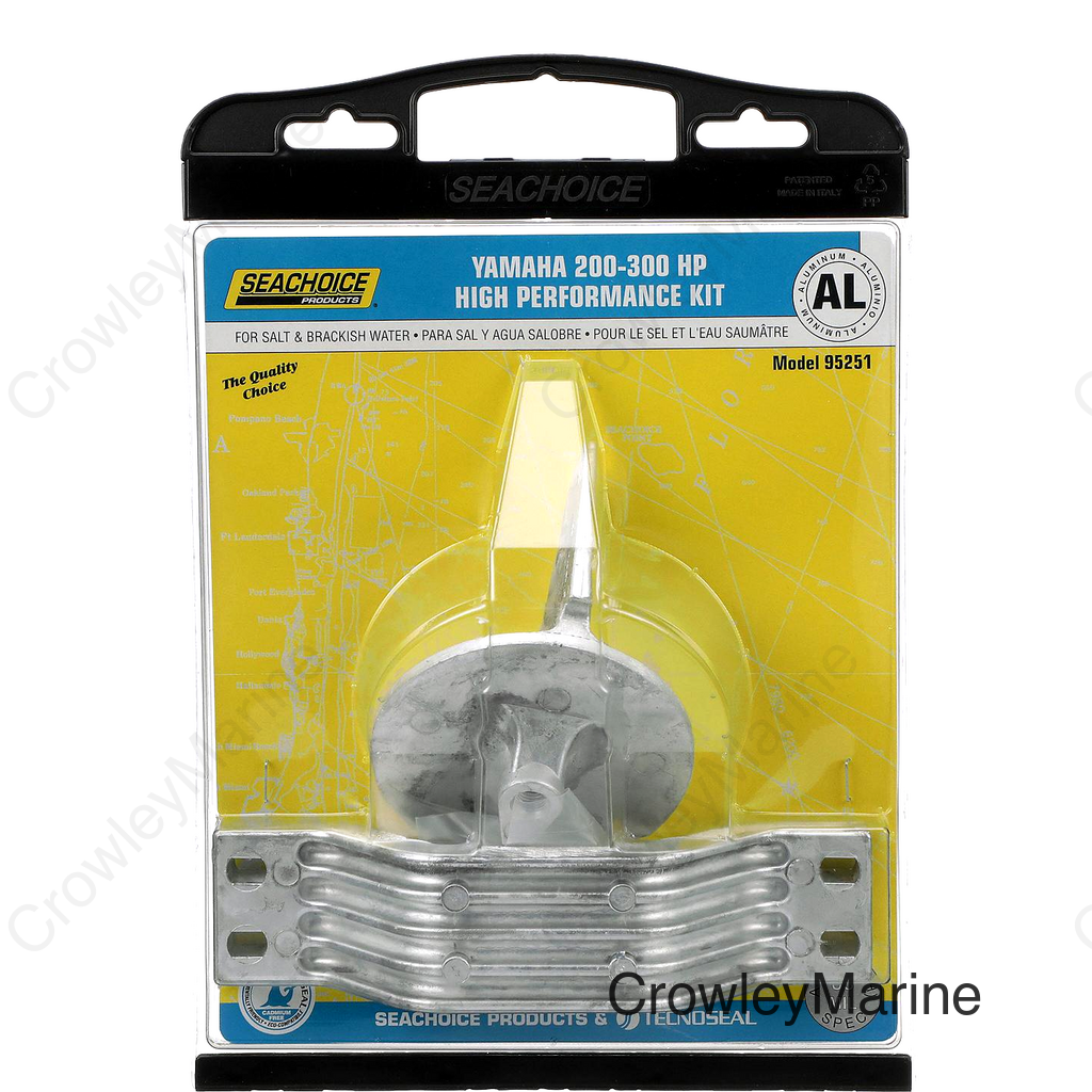 Seachoice Anode Kit, Yamaha 200-300hp, Aluminum, Cadmium-Free, Environmentally Friendly