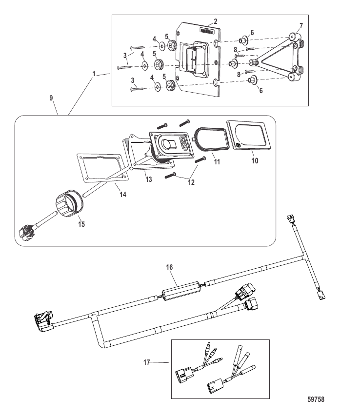 Serial Range Accessories Active Trim - 2015 & Up - Active Trim Kit Single Engine-150 EFI Fourstroke/Optimax