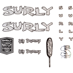 Surly Big Dummy Frame Decal Set - Metallic Silver