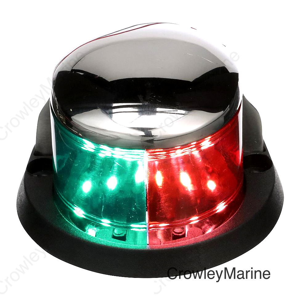 Seachoice LED Bow Light, Marine Navigation, Chrome Bi-Color, 2-Mile Visibility for Sail or Powerboats Under 66 Feet