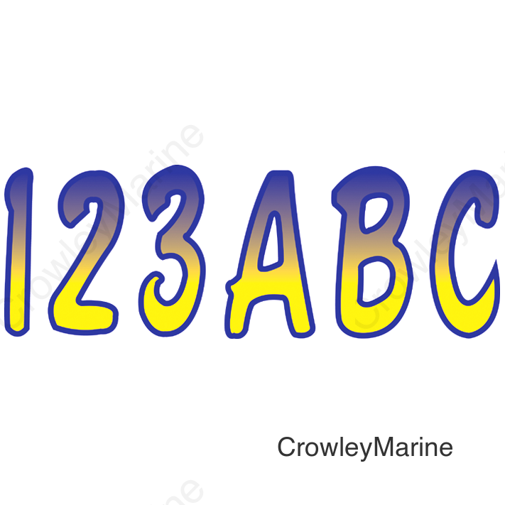 Hardline Series 200 Registration Kit, Cursive Font With Top to Bottom Color Gradations (Includes 4 Sets of 3" A-Z, 0-9)