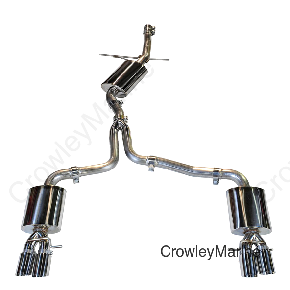 AWE Tuning Audi B8 A4 Touring Edition Exhaust - Quad Tip Polished Silver Tips - Does Not Fit Cabrio