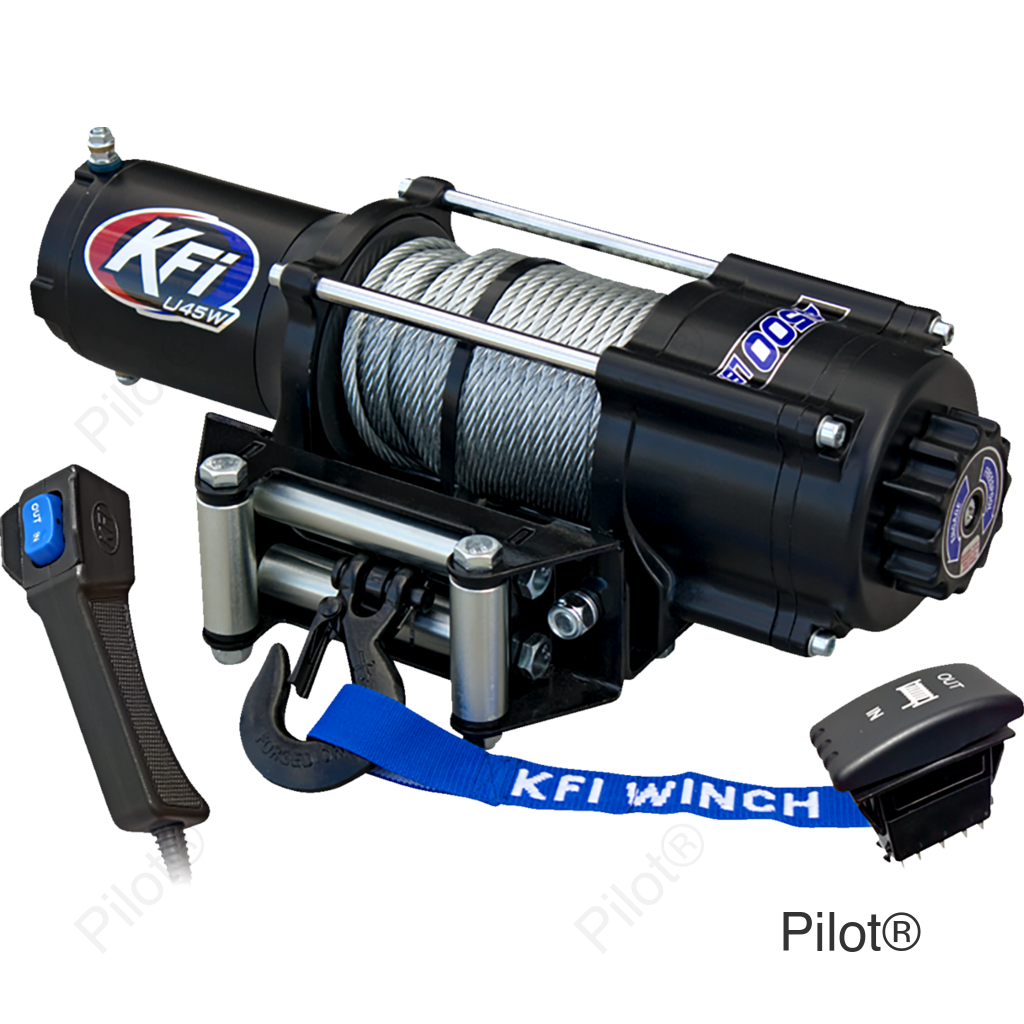 U45W-R2 UTV Winch - 4500 lb - Steel Cable - Wide