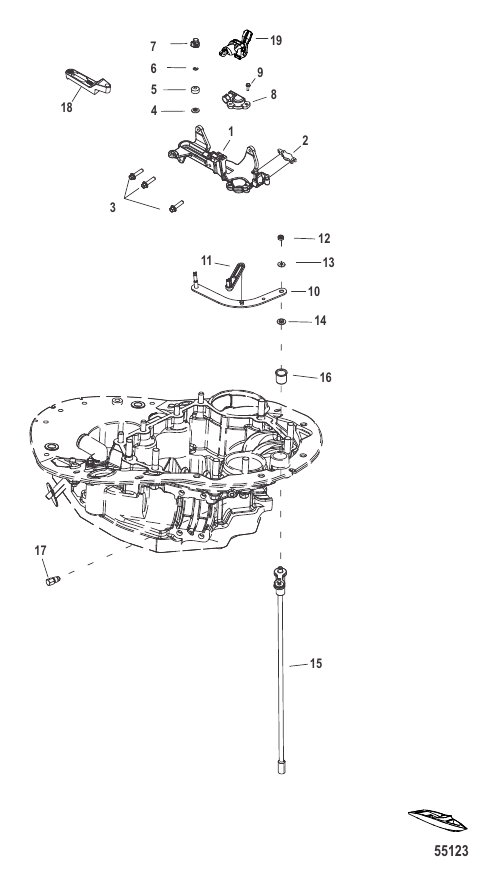 Serial Range Outboard 100 EFI (4-STROKE) - 2B095049 & Up - Shift Linkage