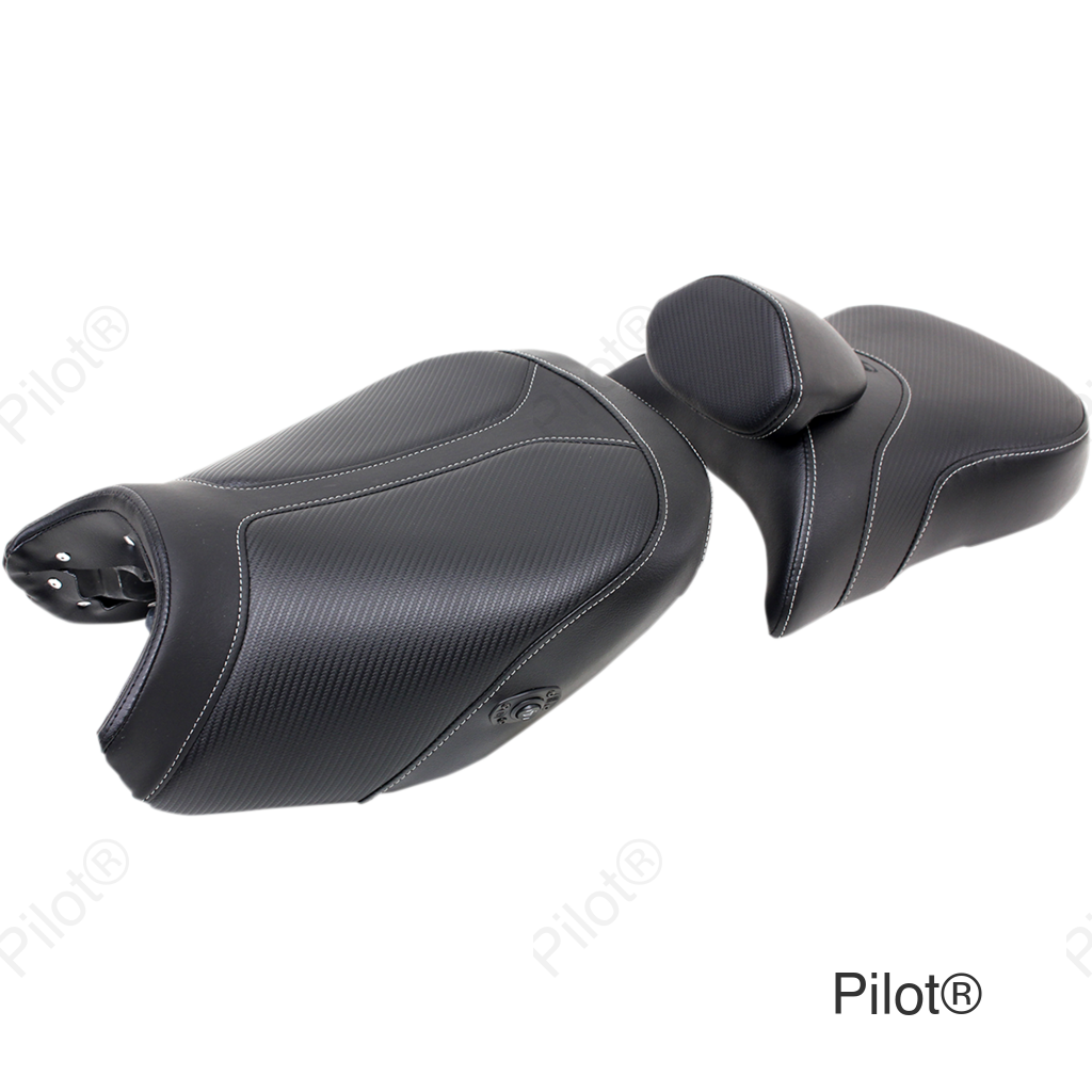 Seat - Adventure Tour - Two-Piece - Standard - With Lumbar Backrest - Stitched - Black - Heated