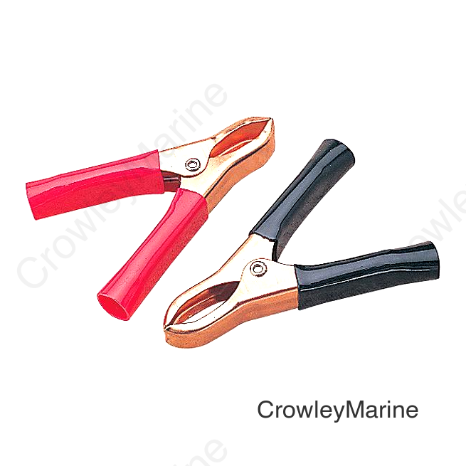 Copper Plated Battery Clip, Pair