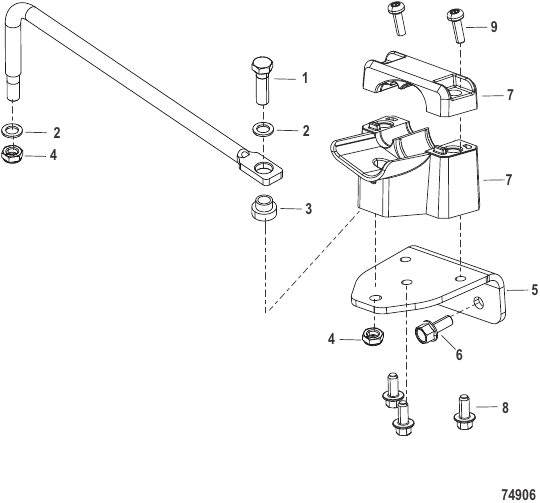 Serial Range Outboard 7.5e (Electric)(.75 kW) - 1Q000130 & Up - Steering Remote Control Models
