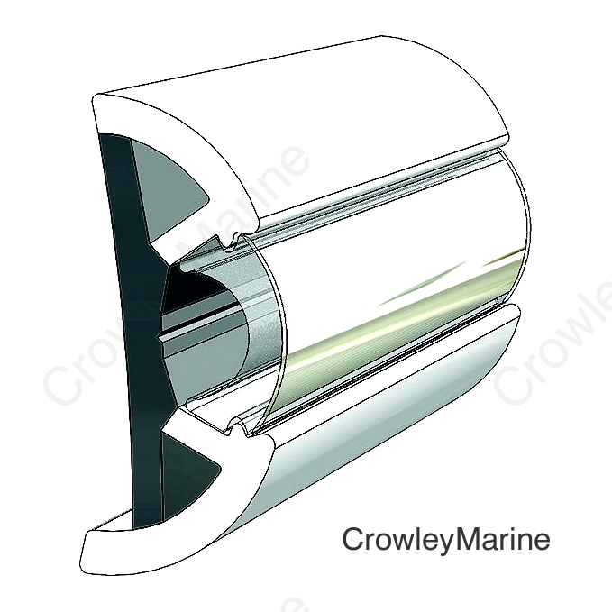 Taco V119960WCM602 Suproflex Rub Rail Kit, Small, 60', White/Chrome