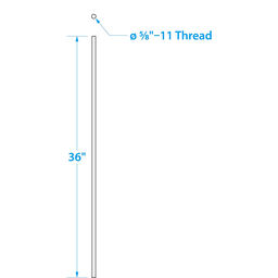 Seachoice 304 Stainless Steel Thraded Rod For Bow Lifting, 5/8 In. 11 Thread thumbnail-2
