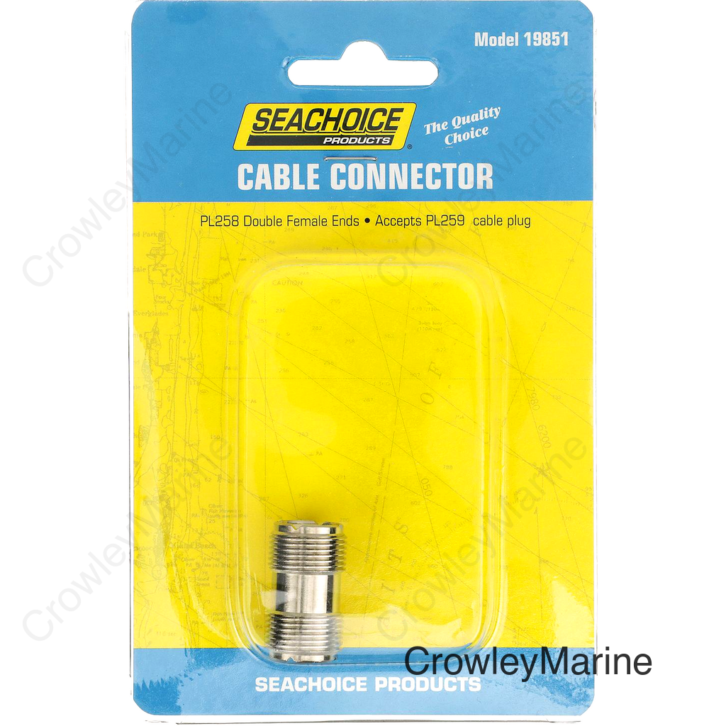 Seachoice PL258 Double Male Adapter, VHF Cable Antenna Connector