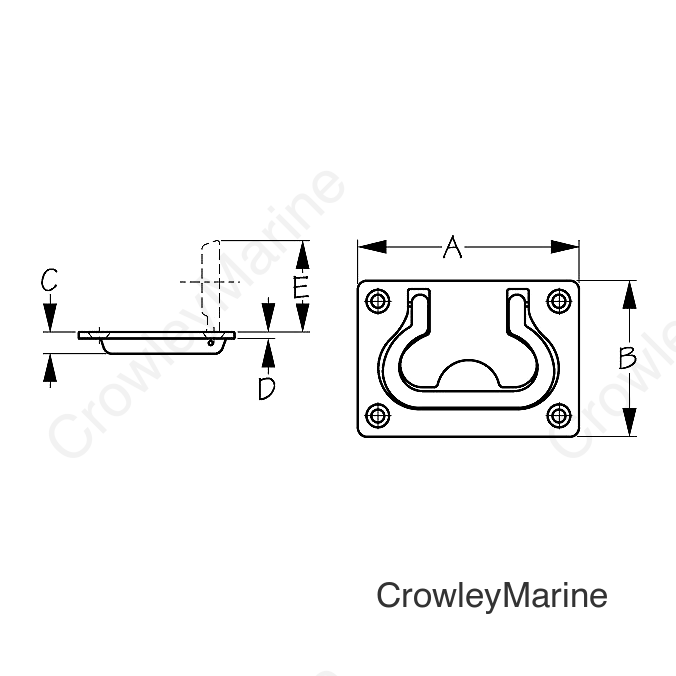 LIFT HANDLE CHR BR 2-1/8"x3"