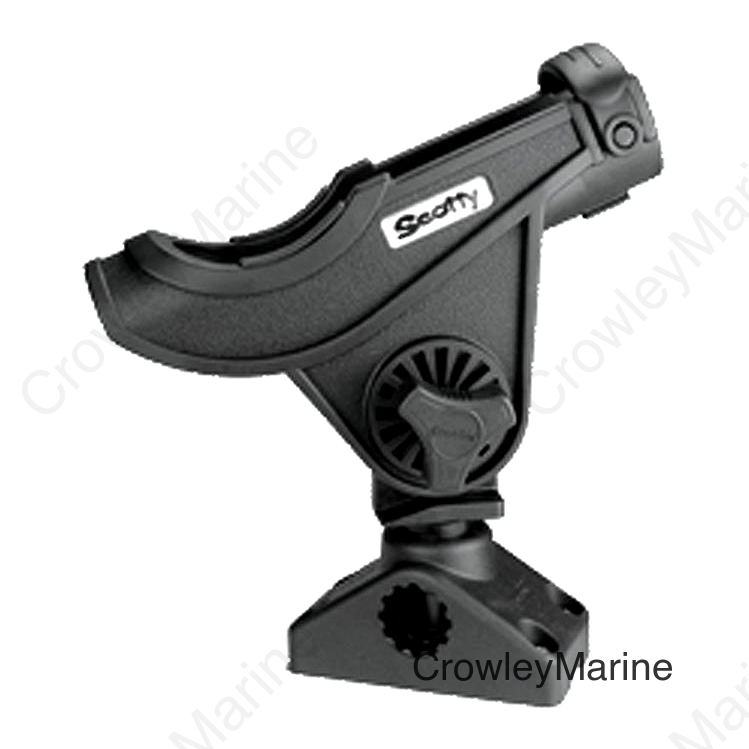 Scotty 280BK Bait Caster/Spinning Rod Holder w/ Side/Deck Mt., Black, 12/case