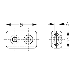 Chrome Plated Zinc Cable Clamp, Pair thumbnail-1