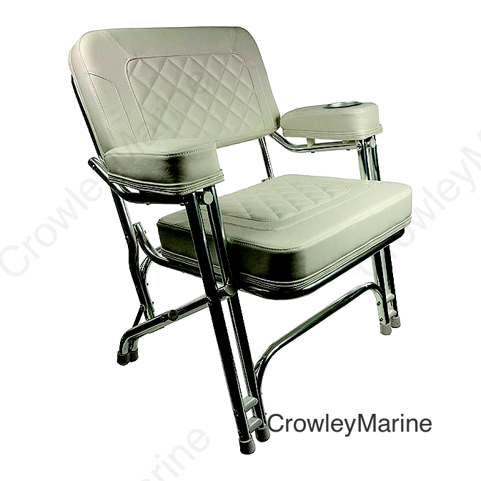 Springfield 1080125CR Premium Deck Chair, White