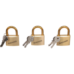 Seachoice Solid Brass Padlock, 2 in., Set of 3 Keyed Alike thumbnail-0