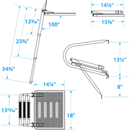 Seachoice Universal Swim Platform w/ Top-Mount Telescoping Ladder, 3 Step Ladder, Inboard/Outboard thumbnail-3