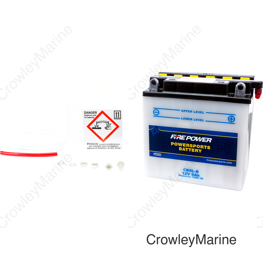 BATTERY W/ACID CB9L-B 12V HEAVY DUTY