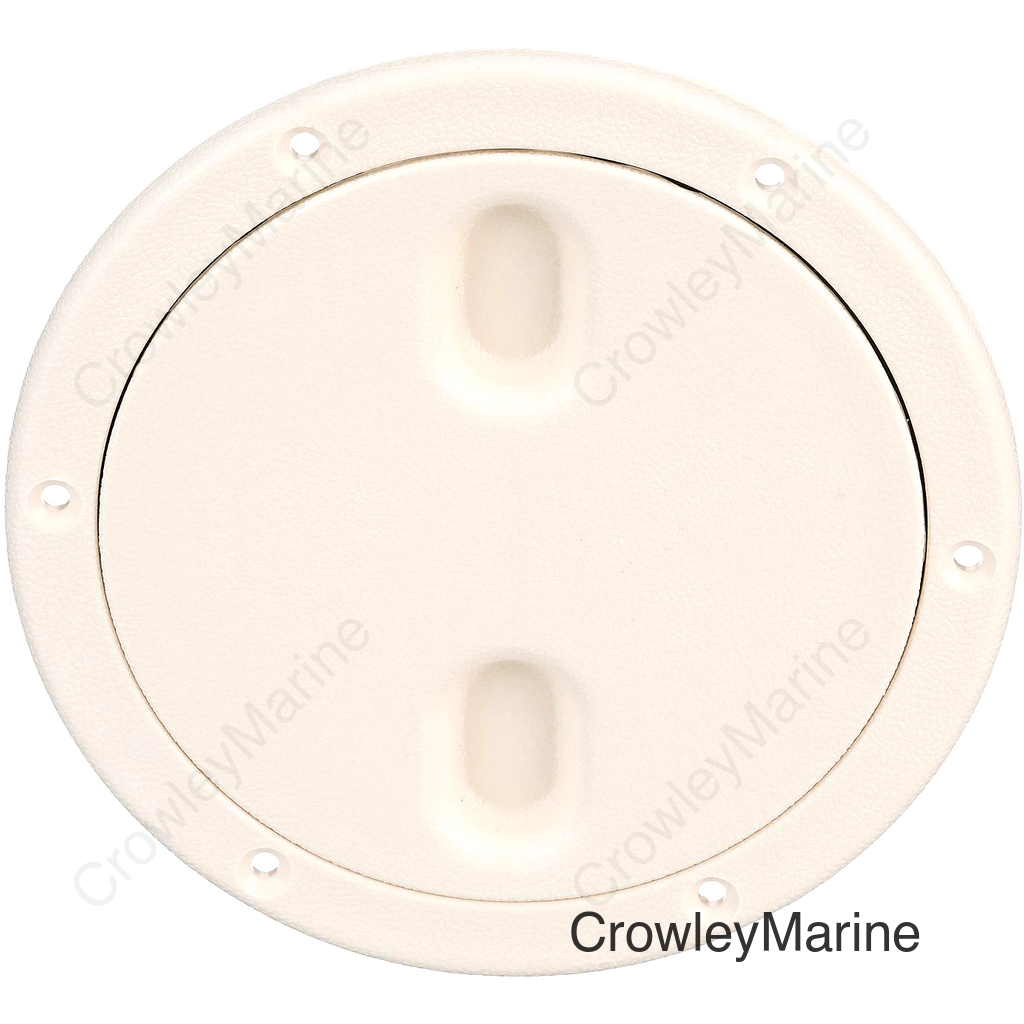Seachoice Twist 'N' Lock Marine Boat Deck Plate, White Finish, Up to 6-1/2 In.