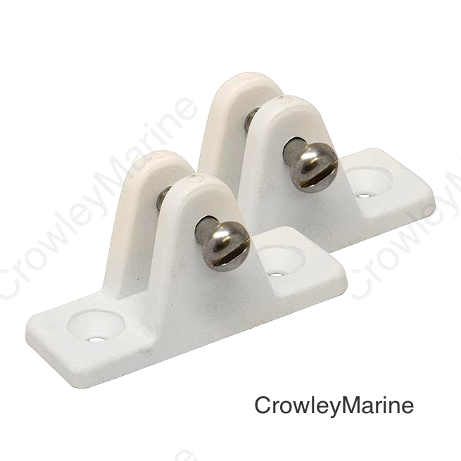 DECK HINGE ANGLED NYLON WHT (PR)