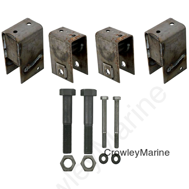 Hanger Kit, Single Axle For 3" Slipper Springs, Boxed - 6 1/4" Tall Front Axle, 7 11/16" Tall Rear Hanger, 10,000-15K Axles (Dexter) (041620)