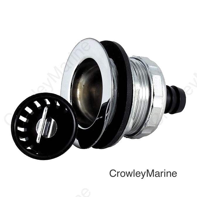JR Products Sink Strainer With Threaded Basket & Tail Flange