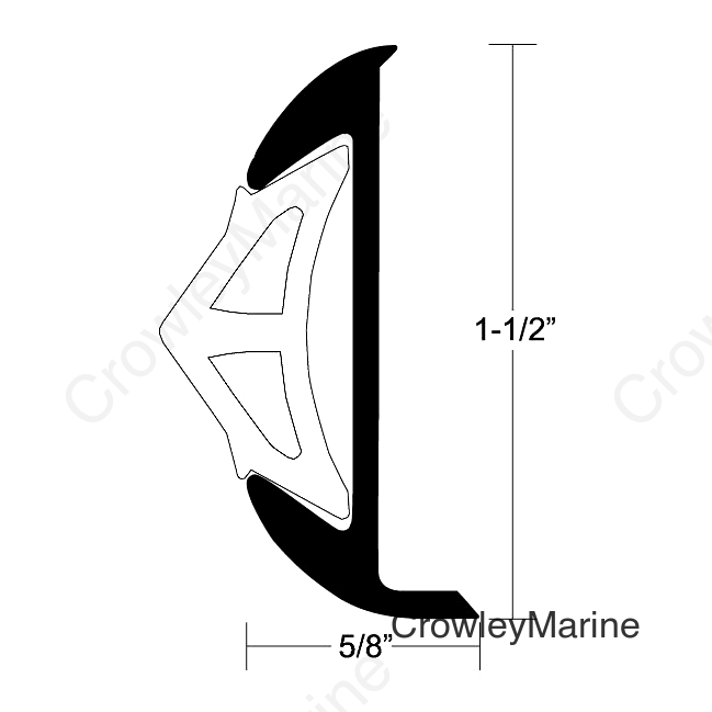 Alum Rub Rail 1-1/2" X 12'