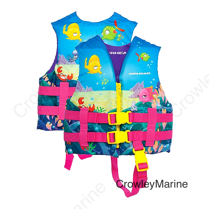 Airhead 1008901A Reef Nylon Vest, Child, Pink Reef / Sea Life Theme