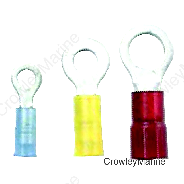 Ancor 230225 Marine Grade™ Nylon Insulated Ring Terminals, 5/16" Fastener, 12-10 Wire, Yellow, 4/Pk