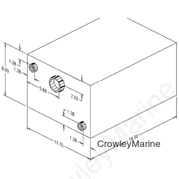 6 Gal Tank, 16"L x 11.75"W x 8" H