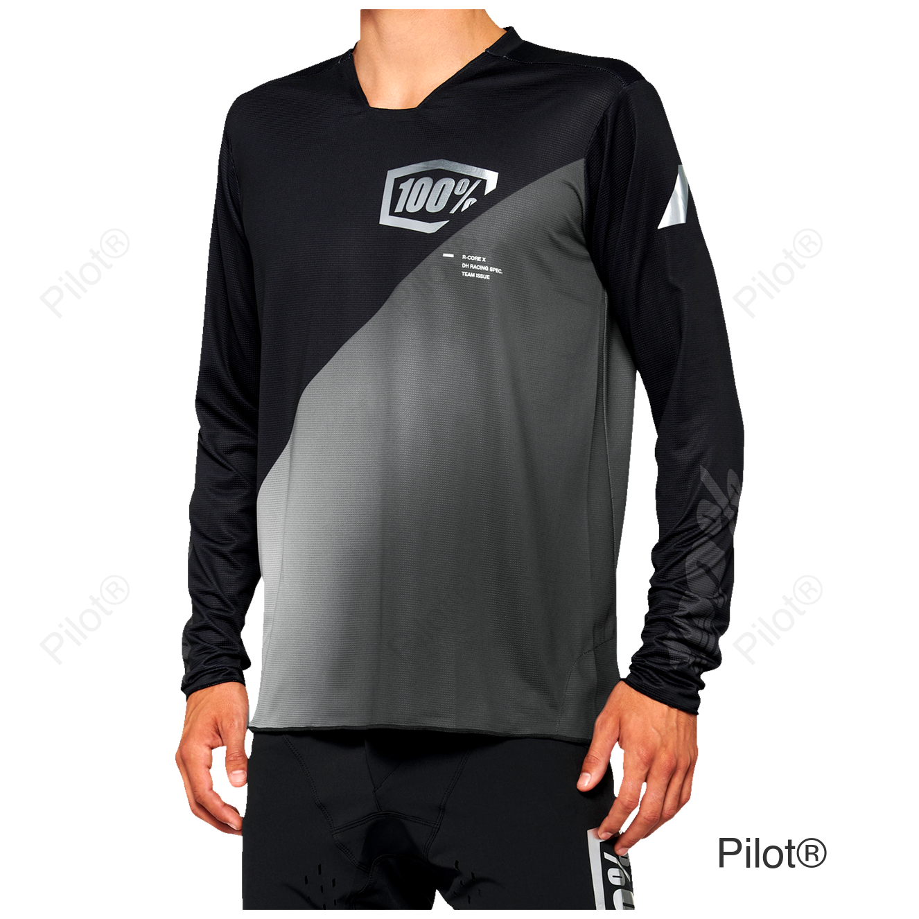 R-Core-X Long-Sleeve Jersey - Black/Gray - 2XL