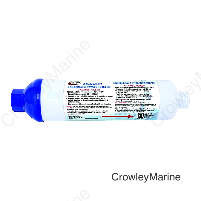 Valterra A011132VP AquaFresh Replacement Exterior RV Water Filter w/Hose Connections, 2/pk