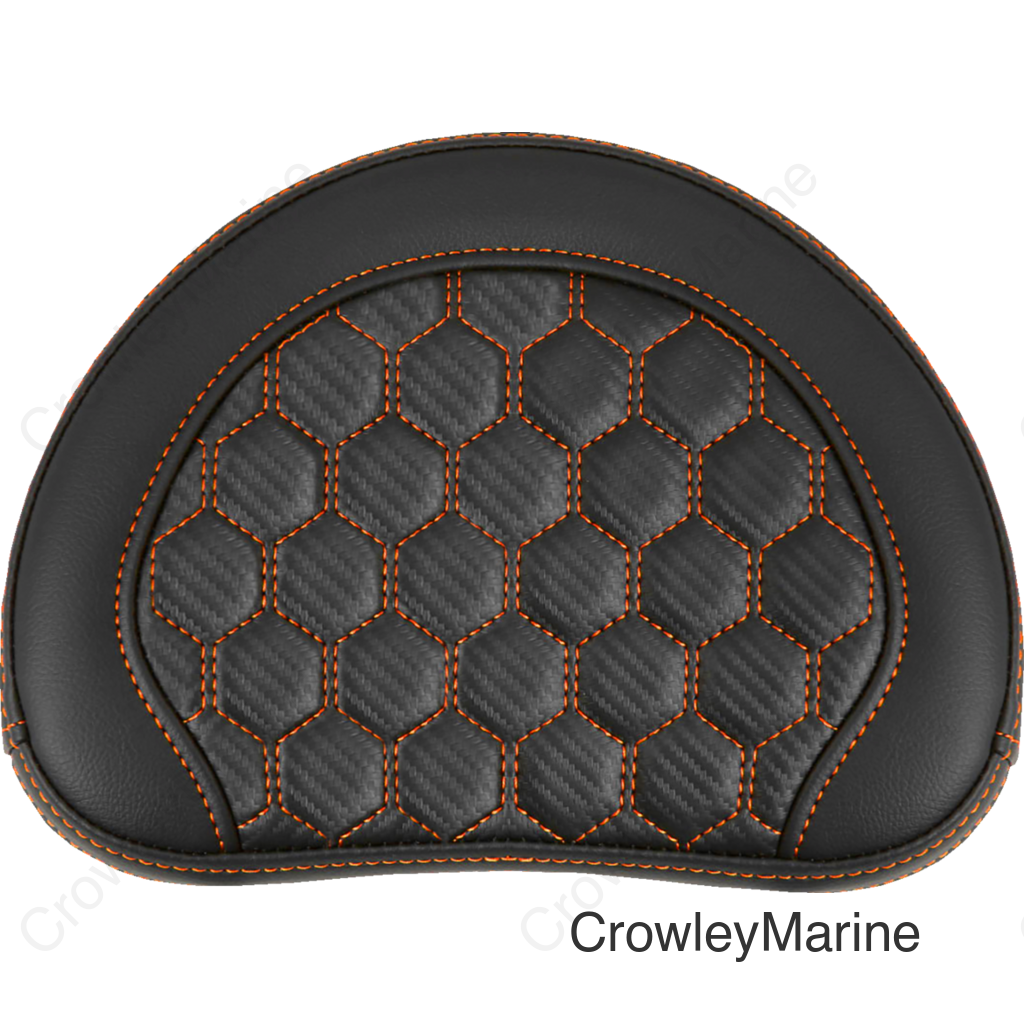 RoadSofa™ Sissy Bar Pad - Honeycomb - Orange Stitching