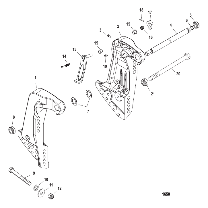 Transom Brackets - Serial Range Outboard 225 PRO XS (3.0L DFI) 1B752547 ...