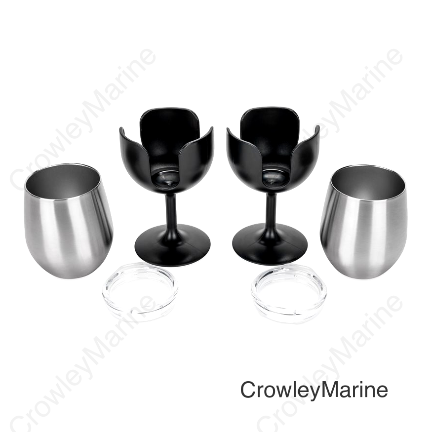 WINE TUMBLER 2PK 8OZ. BLK/BLK