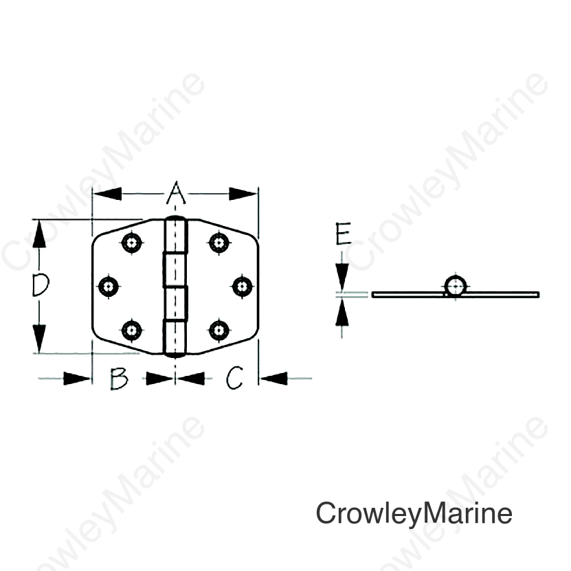 Sea-Dog 2038011 Dampening Heavy-Duty Hinge
