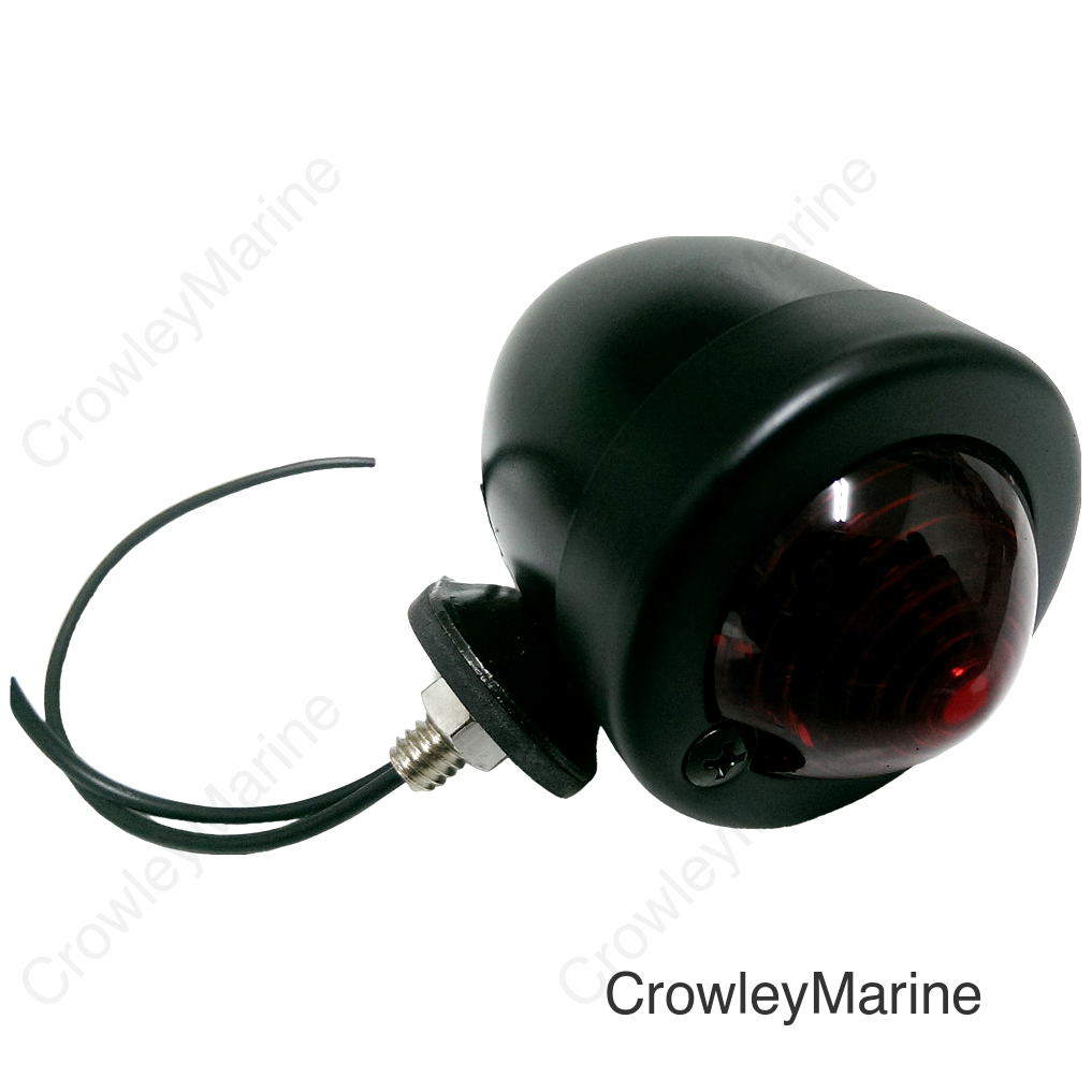 BULLET MARKER LIGHT BLACK RED LENS SINGLE FILAMENT