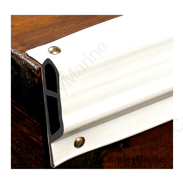 White, Small Double Molded Vinyl Dock Edging. 10' Coil