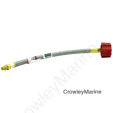 HIGH FLOW RED NUT STAINLESS STEEL PIGTAIL 15" (RV0000516)