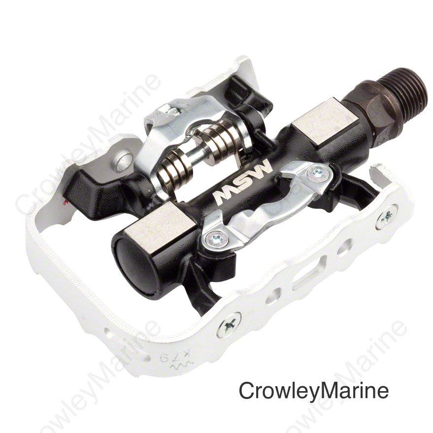 MSW CP-100 Pedals - Single Side Clipless with Platform  Aluminum  9/16 Black/Silver