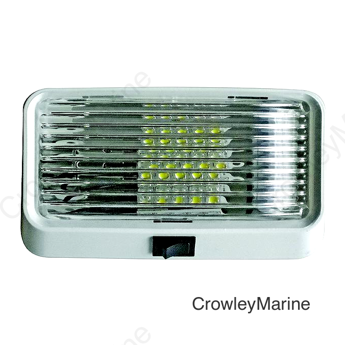Valterra DG71253VP Incandescent Surface Mount Porchlight w/Switch, Rectangular, White w/Clear Lens