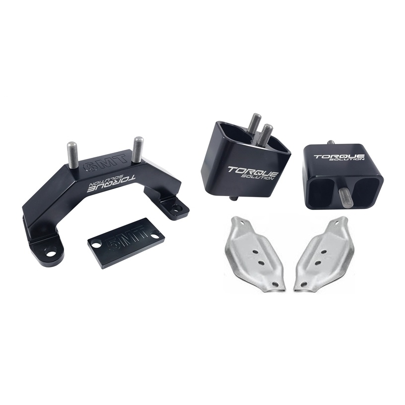 Torque Solution Solid Billet Engine/Transmission Mounts w/Mount Plates - 02-14 Subaru WRX