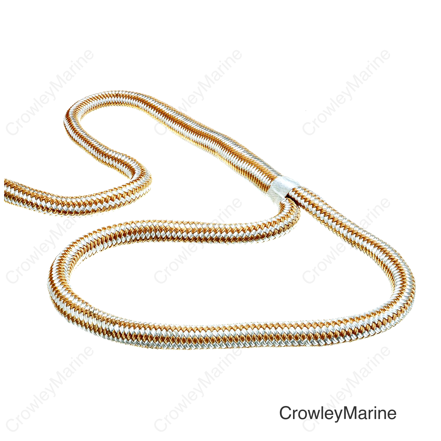 Seachoice Double-Braid Nylon Dock Line w/ Eye Splice, Pre-Shrunk, Heat Stabilized, 5/8 In. X 20 Ft., Gold White