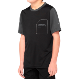 Youth Ridecamp Jersey - Short-Sleeve - Black/Charcoal - Medium thumbnail-0