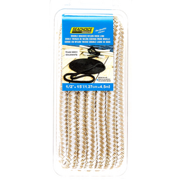 Seachoice Double-Braid Nylon Dock Line w/ Eye Splice, Pre-Shrunk, Heat Stabilized, 1/2 In. X 15 Ft., Gold White thumbnail-0