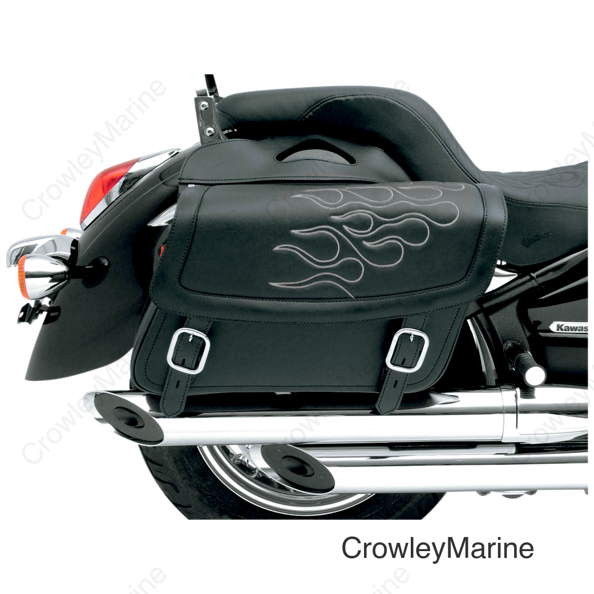 Flame Saddlebag - Silver - Jumbo