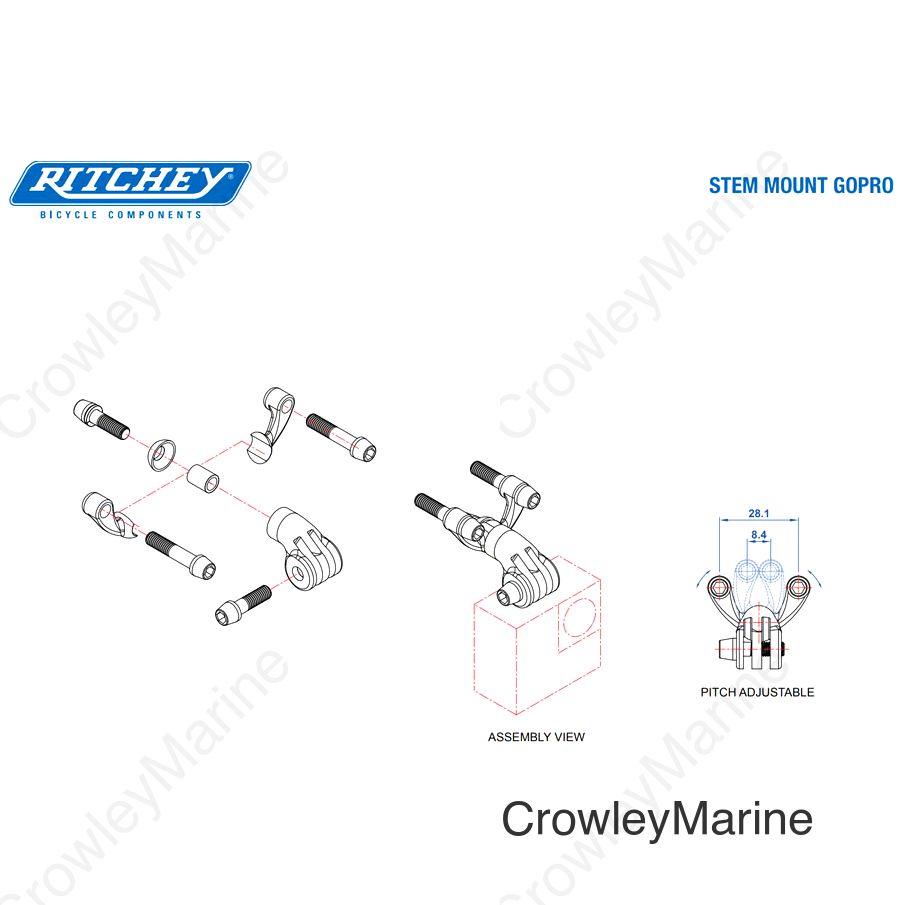 Ritchey Universal Stem Face Plate Accessory Mount: GoPro Black