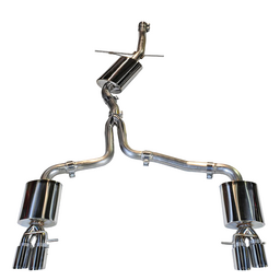 AWE Tuning Audi B8 A4 Touring Edition Exhaust - Quad Tip Polished Silver Tips - Does Not Fit Cabrio