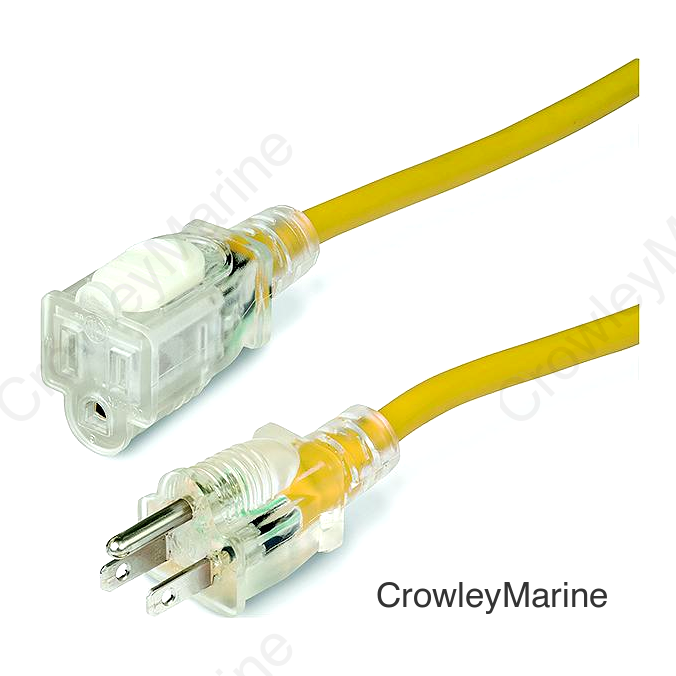 Marinco 150025 15A Marine Grade Lighted, Locking Extension Cord, 25'